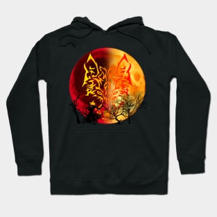 red moon wolf 2 Hoodie